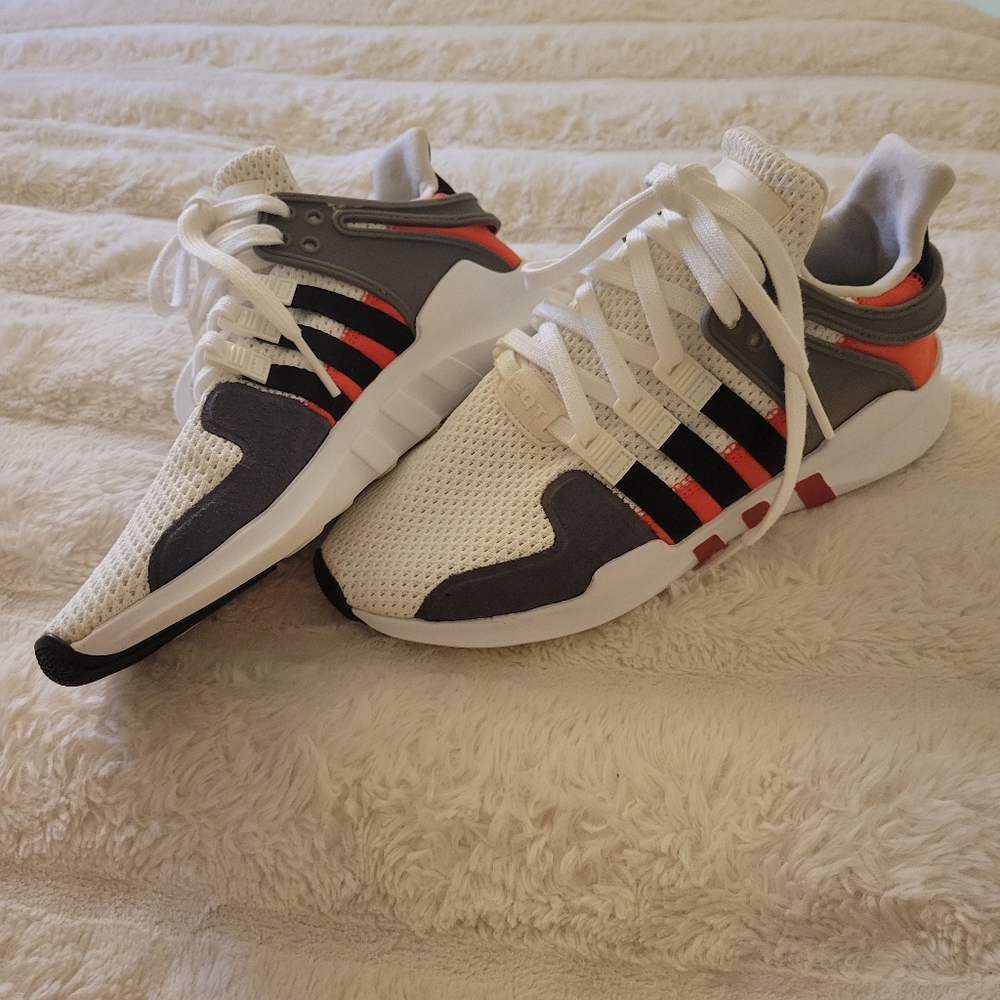 Adidas EQT Sneaker 7.5M/9.5W White/Grey/Orange